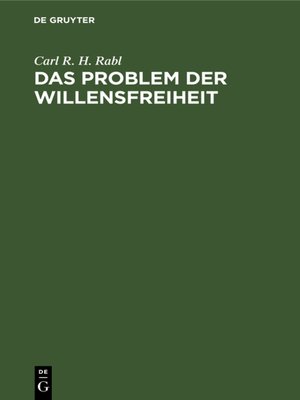 cover image of Das Problem der Willensfreiheit